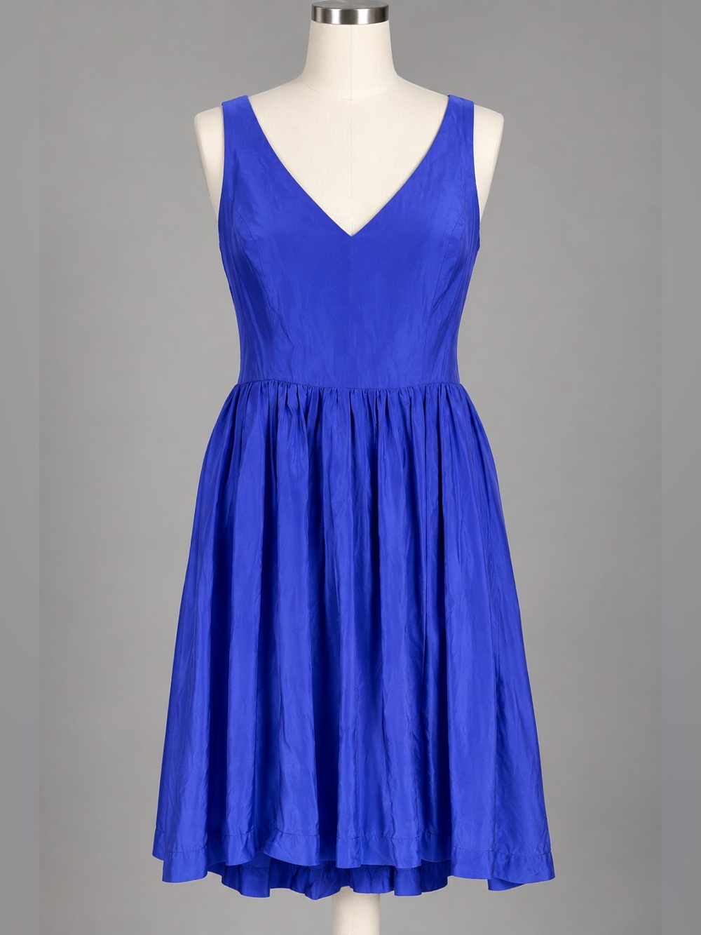 Amanda Uprichard 100% Silk Fit & Flare Dress Cobalt Blue Medium